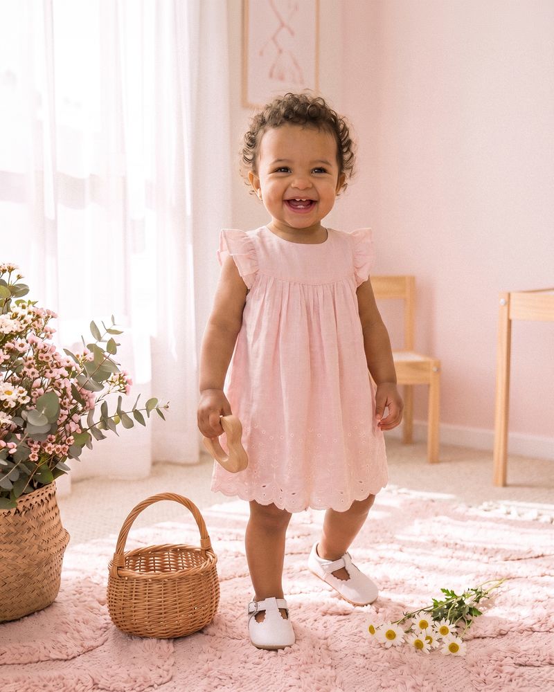 Chelsea Broderie Hem - Pink