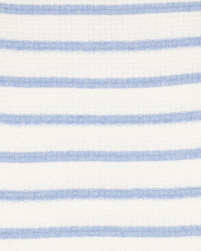 Brady Knitted Polo Romper - Blue Stripe
