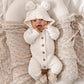 Knitted Cotton Woodlands Blanket - Honey Milk