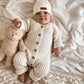 Knitted Cotton Woodlands Blanket - Honey Milk