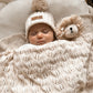 Knitted Cotton Woodlands Blanket - Honey Milk