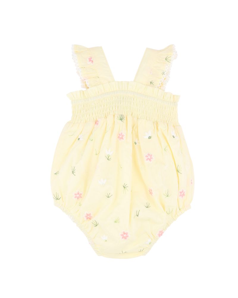 Pia All Over Embroidery Bodysuit - Lemon