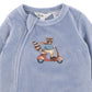 Alvin Velour Zip Onesie - Dusky Blue