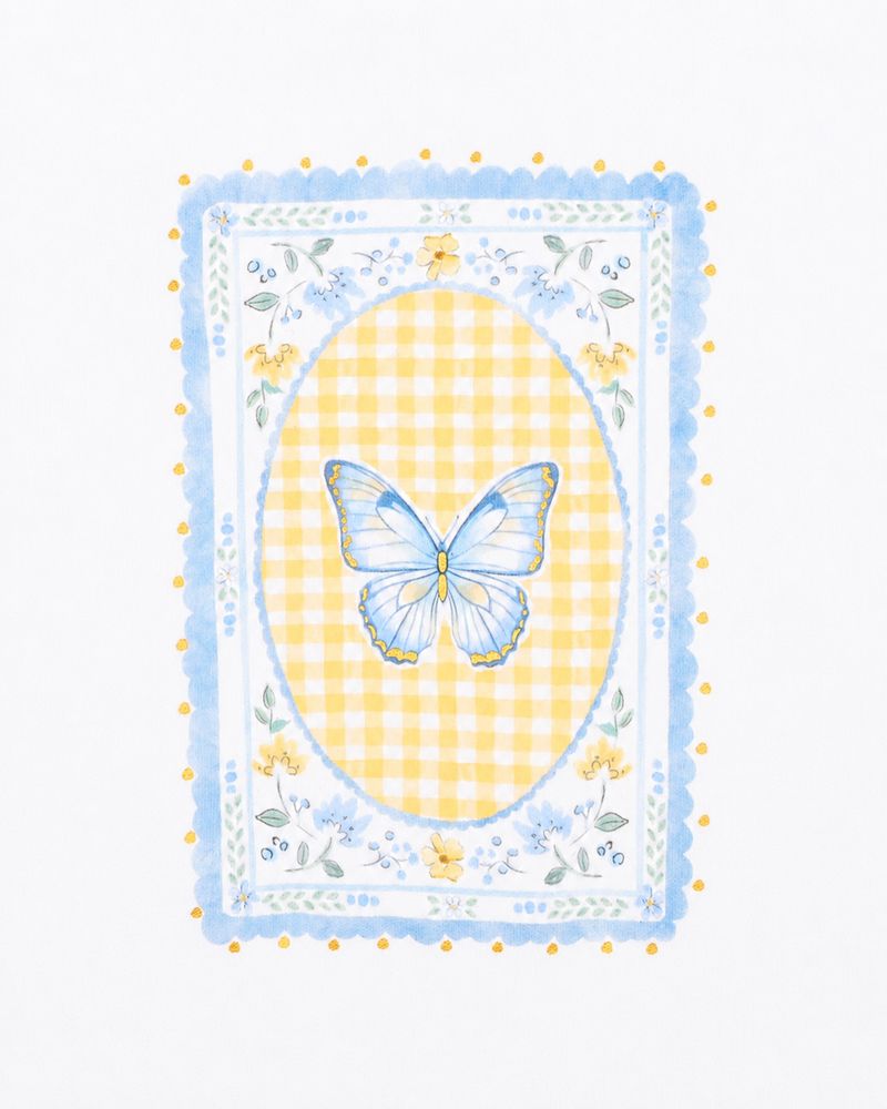 Libby Butterfly Tee - Cloud