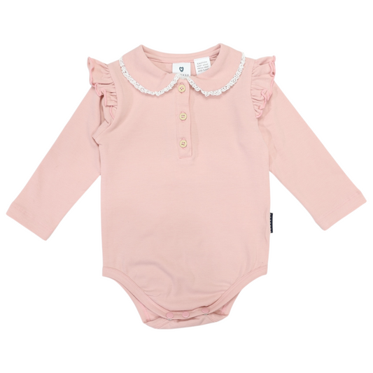 Collared Bodysuit - Dusky Pink