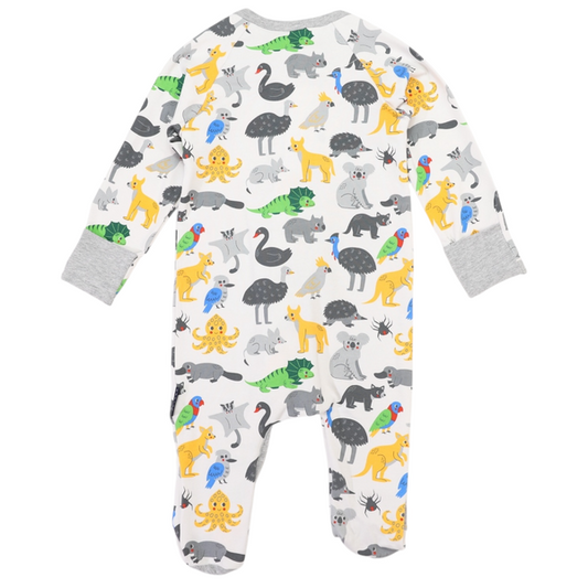 Australian Animal Zip Onesie - Grey