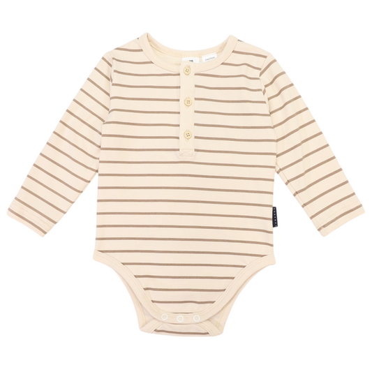 Striped Bodysuit - Beige