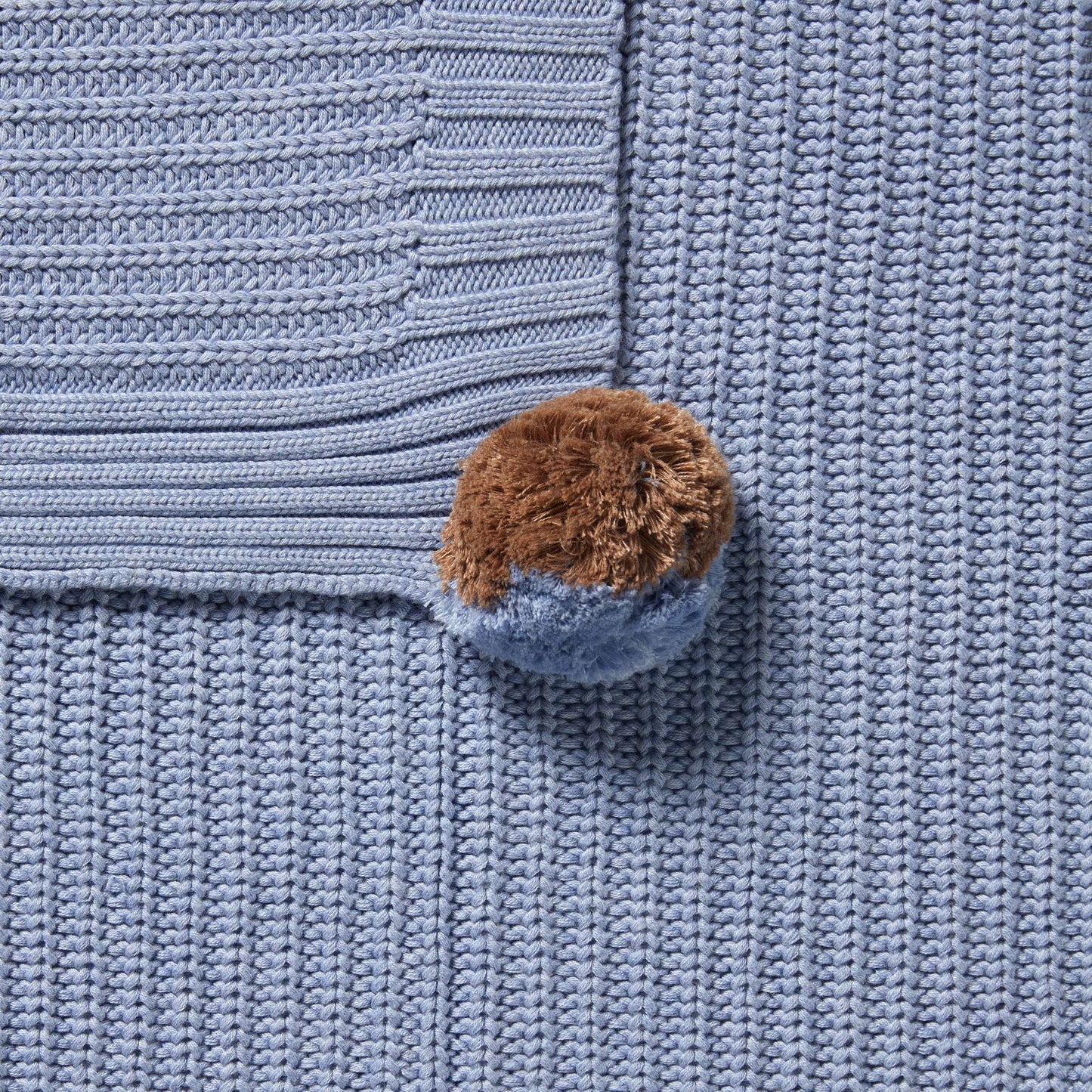 Organic Knitted Blanket - Blue Speckle