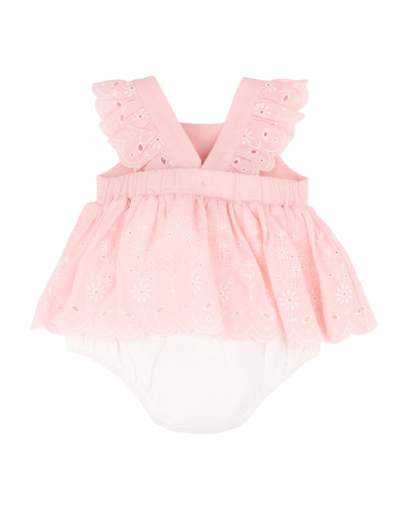 Chelsea Broderie Overlay Bodysuit - Pink