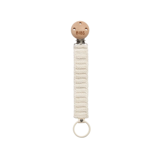 Knitted Pacifier Clip - Ivory