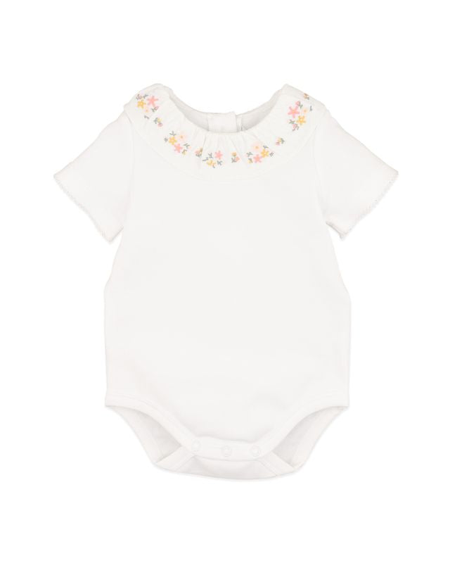 Willa Emb. Collar Bodysuit - Cloud