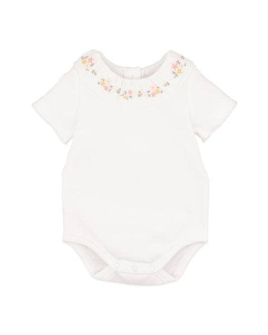 Willa Emb. Collar Bodysuit - Cloud