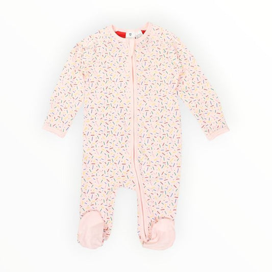 Sprinkles Zip Cotton Romper - Pink