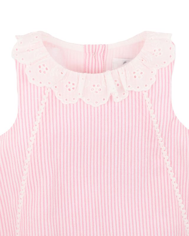 Willa Lace Collared Bodysuit - Musk Pink Stripe