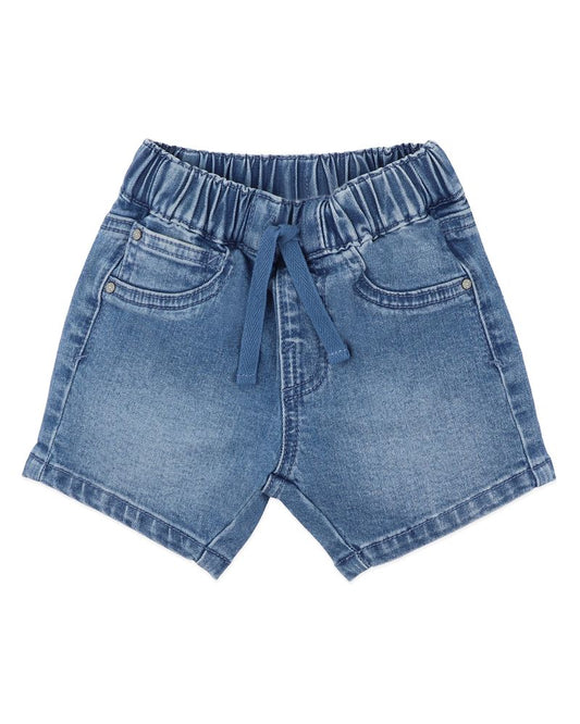 Pull On Denim Shorts - Indigo