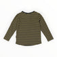 Striped Cotton Henley Top - Charcoal