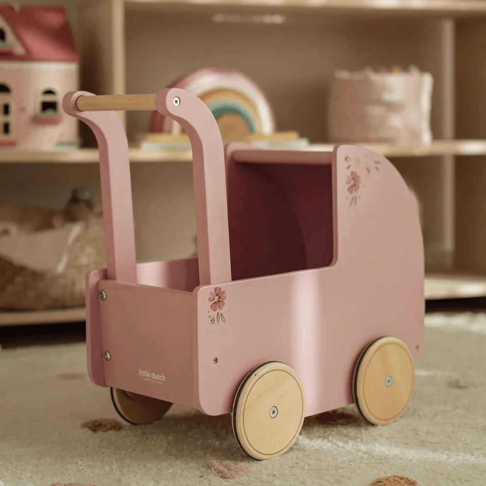 Little Dutch Doll Pram with Textiles - Pink
