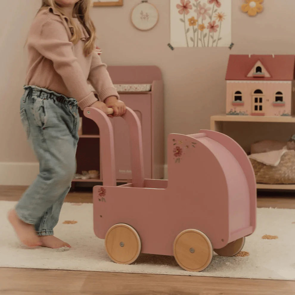 Little Dutch Doll Pram with Textiles - Pink