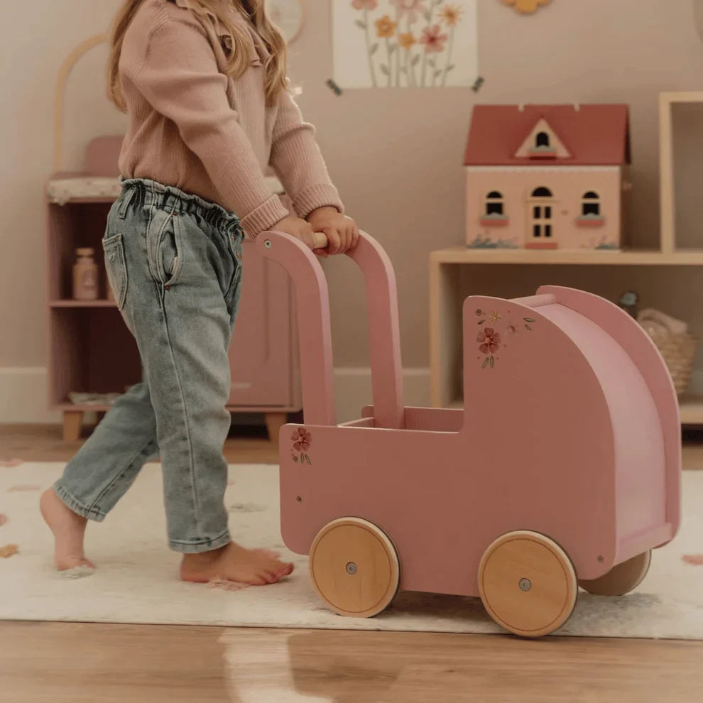 Little Dutch Doll Pram with Textiles - Pink