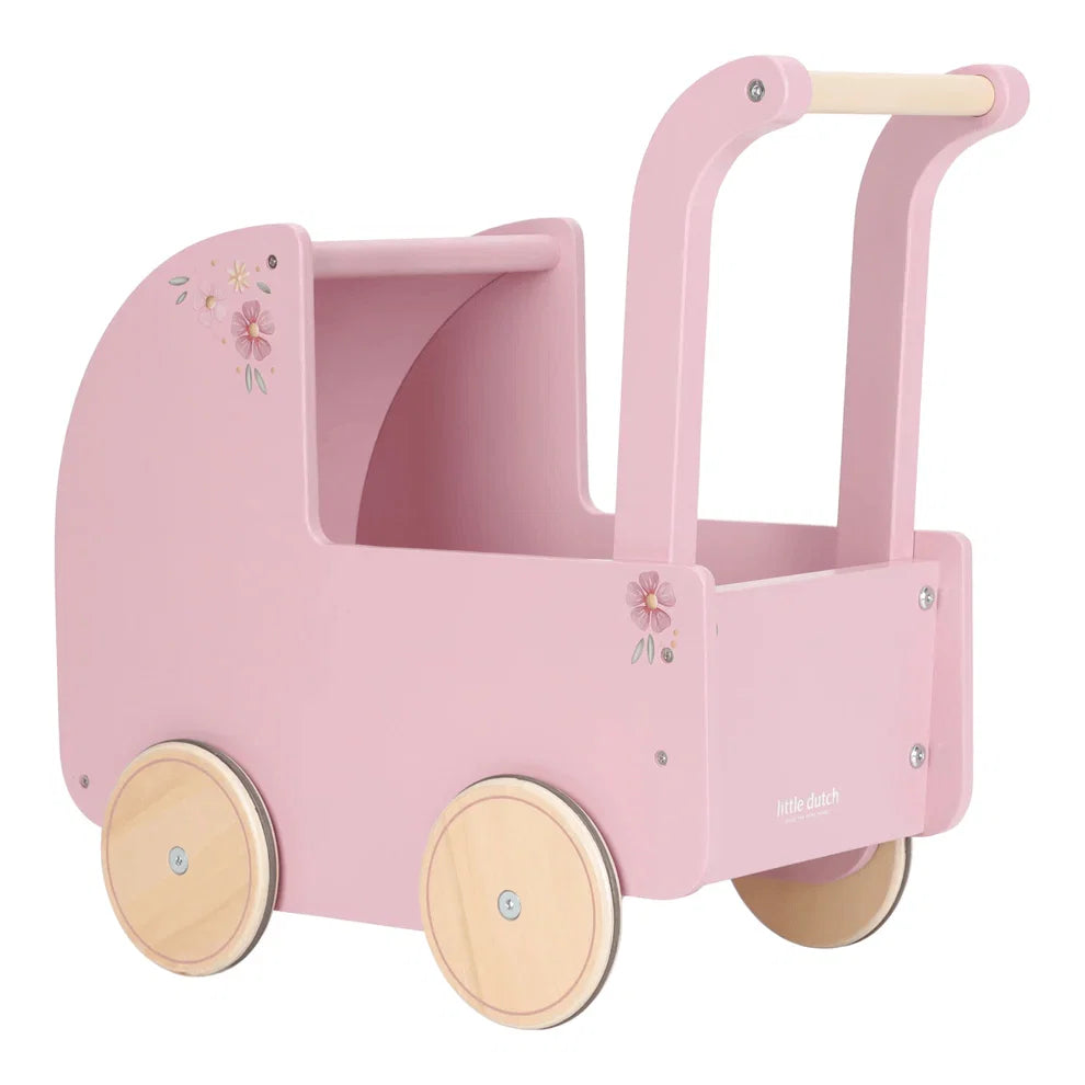 Little Dutch Doll Pram with Textiles - Pink