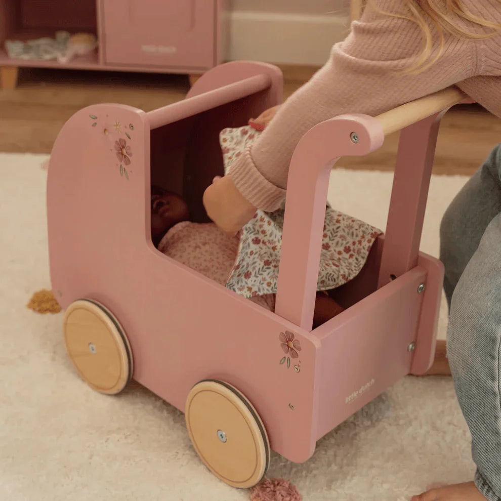 Little Dutch Doll Pram with Textiles - Pink