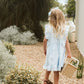 Poppy Emb Yoke Dress - Bluebell