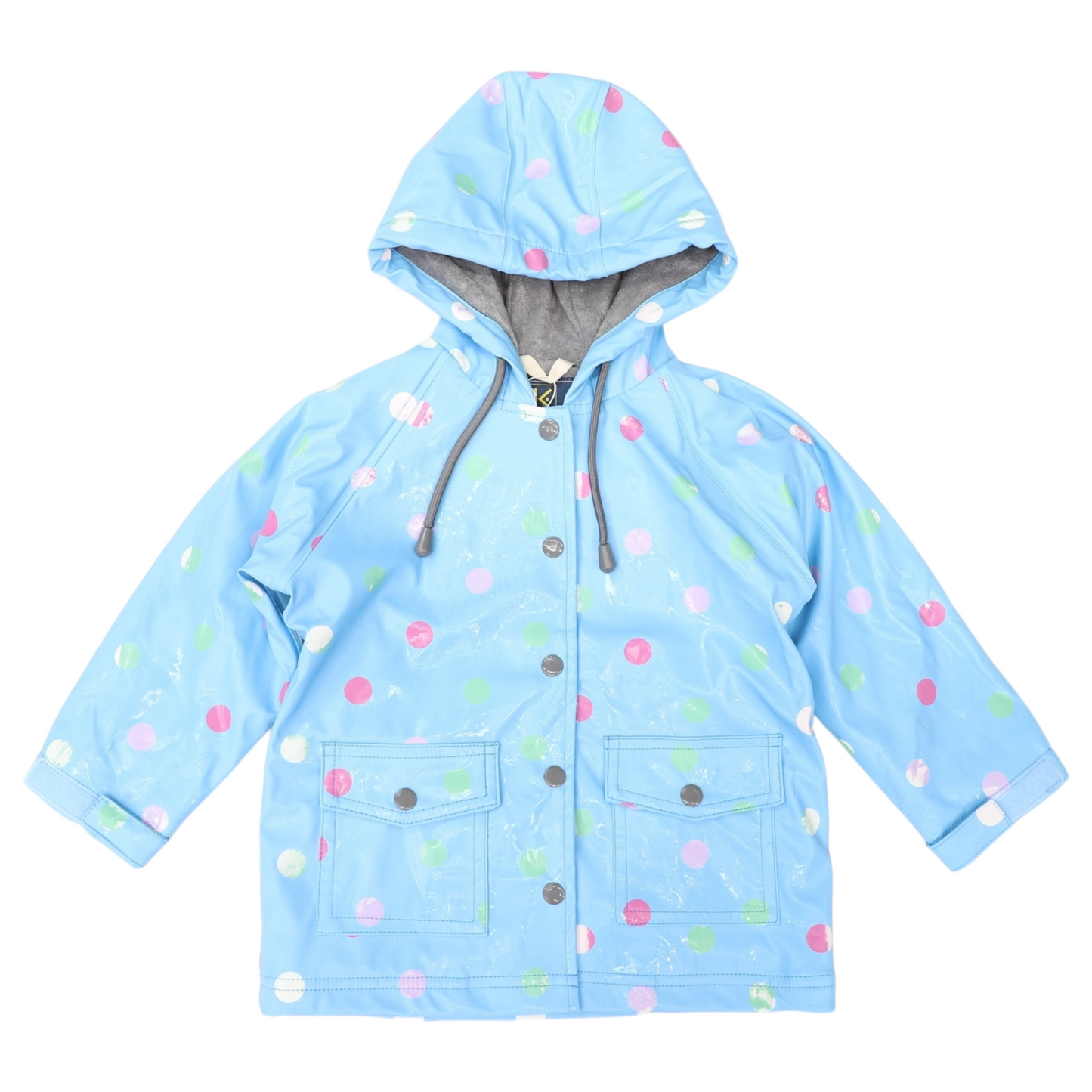 Polkadot Colour Change Raincoat - Blue