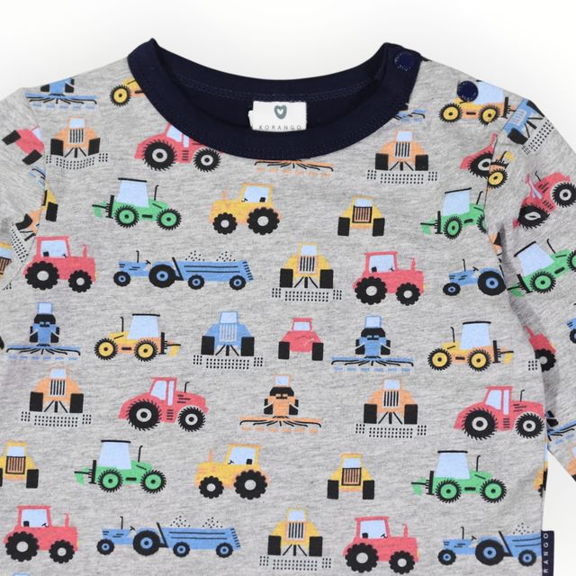 Farm Trucks Top - Grey