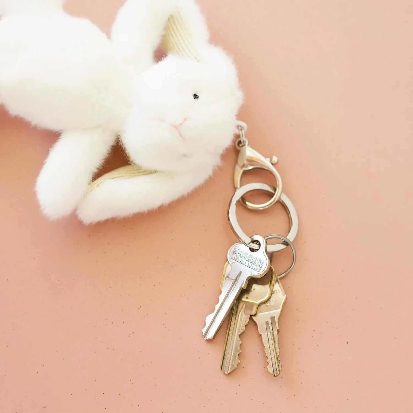 Soft Bunny Bag Charm - White