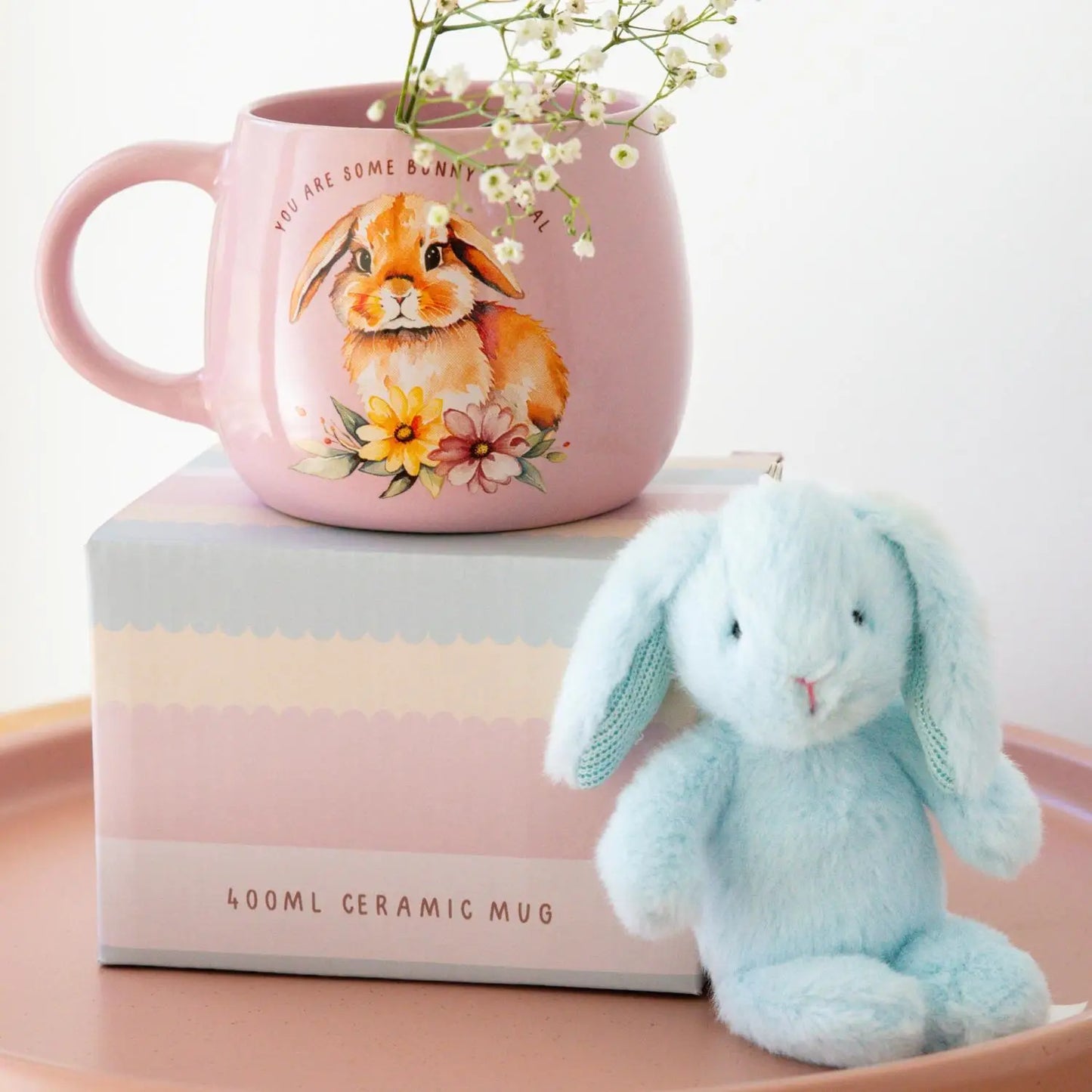 Soft Bunny Bag Charm - Blue