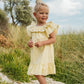 Libby Check Dress w Emb Yoke - Yellow Check