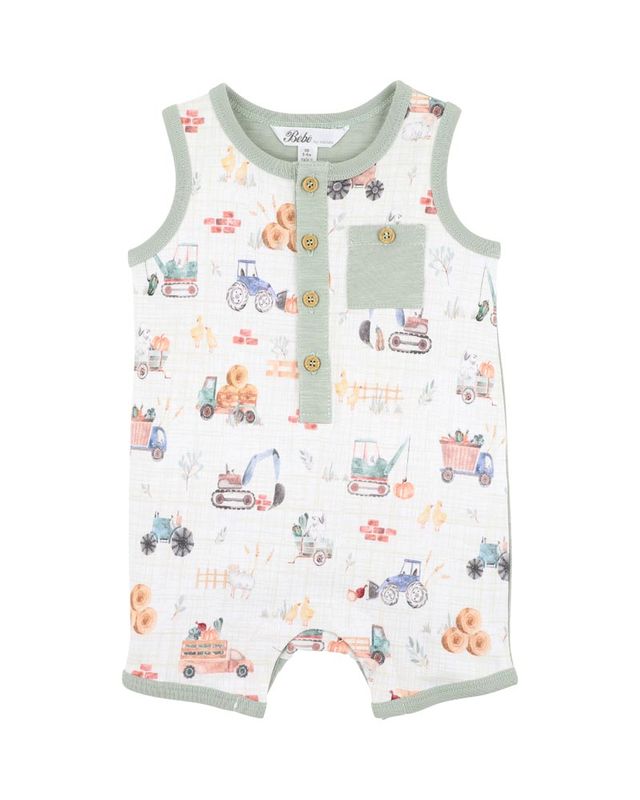 Clayton Sheep Romper - Clayton Print