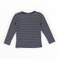 Striped Cotton Henley Top - Navy