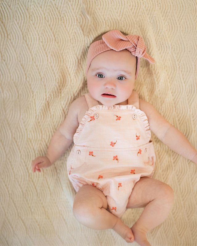 Embroidered Overall/Romper - Songbird Ditsy