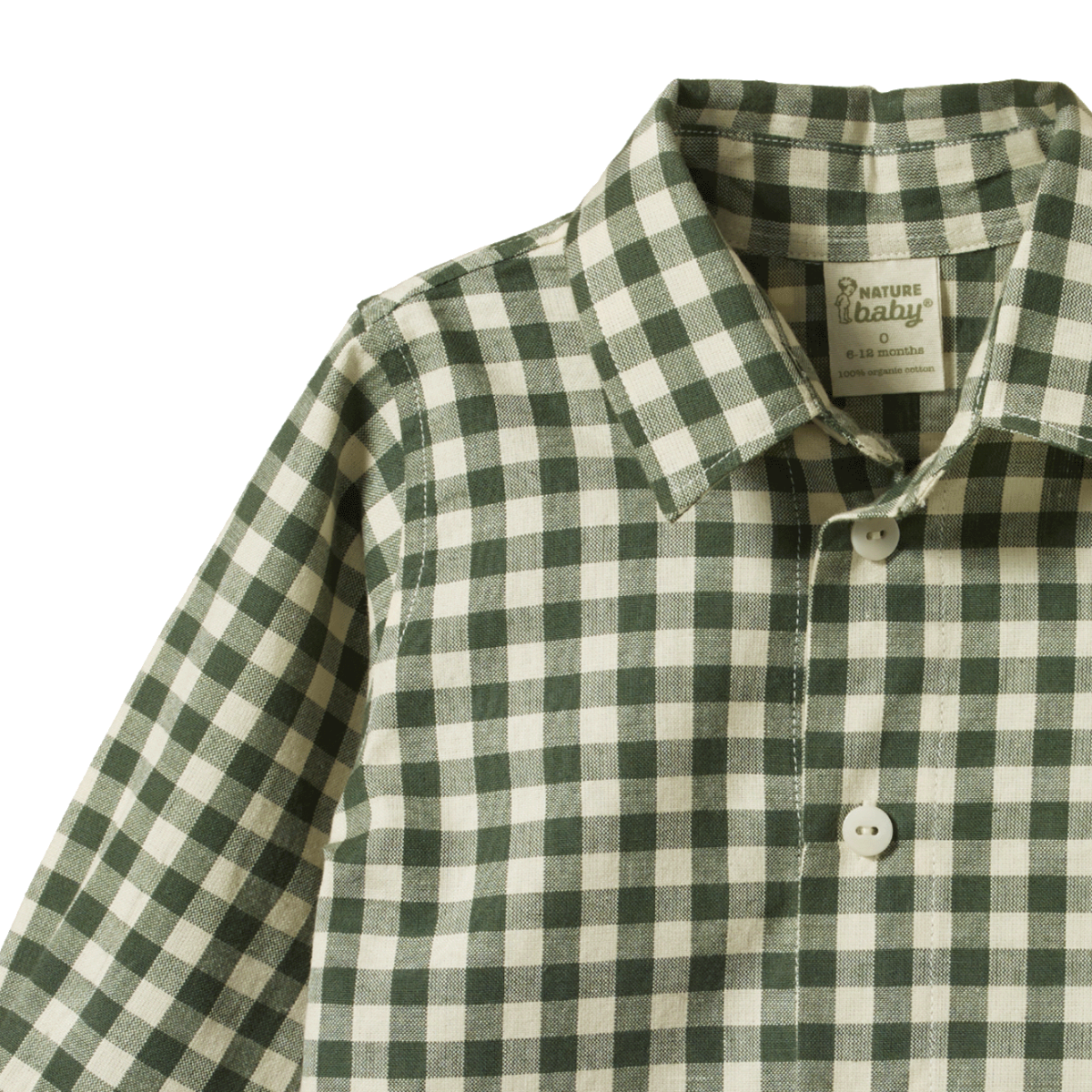Nature Baby Button Up Shirt - Thyme Check
