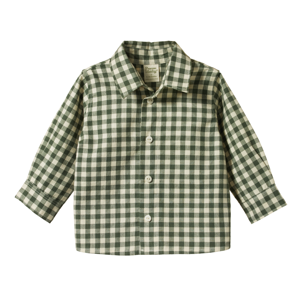Nature Baby Button Up Shirt - Thyme Check