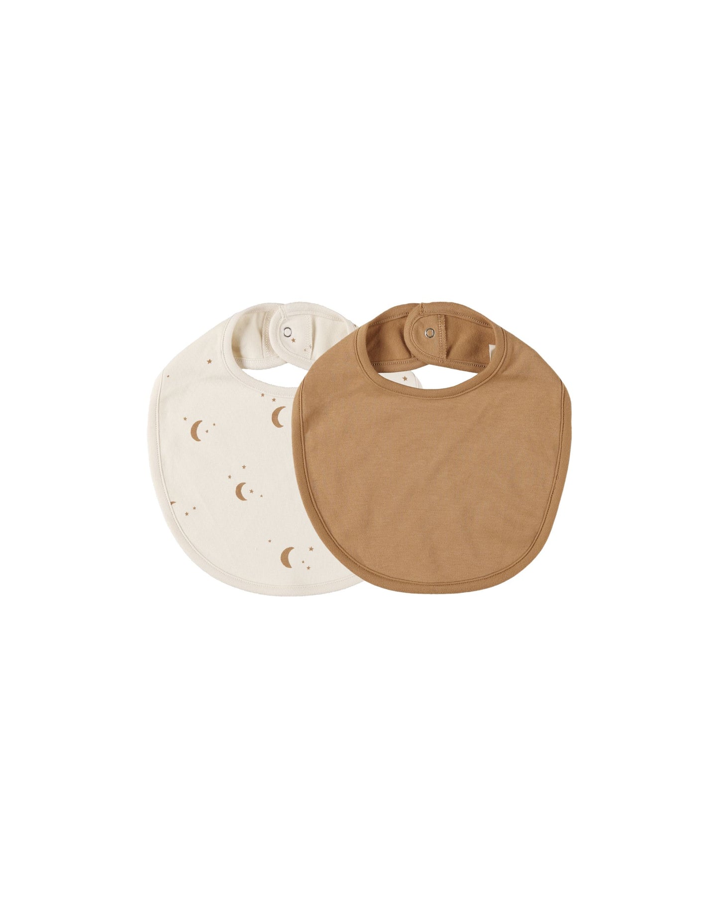 Quincy Mae Jersey Snap Bib 2pk - Moons/Golden