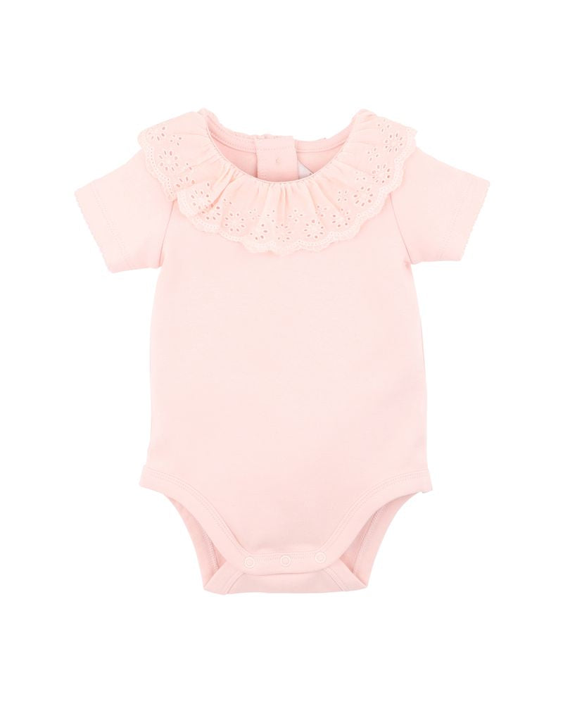Pia Lace Collar Bodysuit - Pink