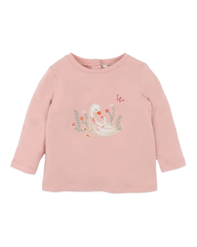 Emmy Ducks & Flowers L/S Tee - Dusty Rose