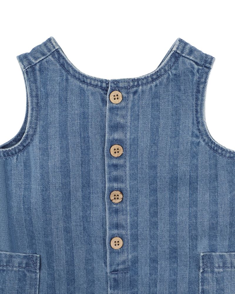 Sway Denim Stripe Romper - Indigo