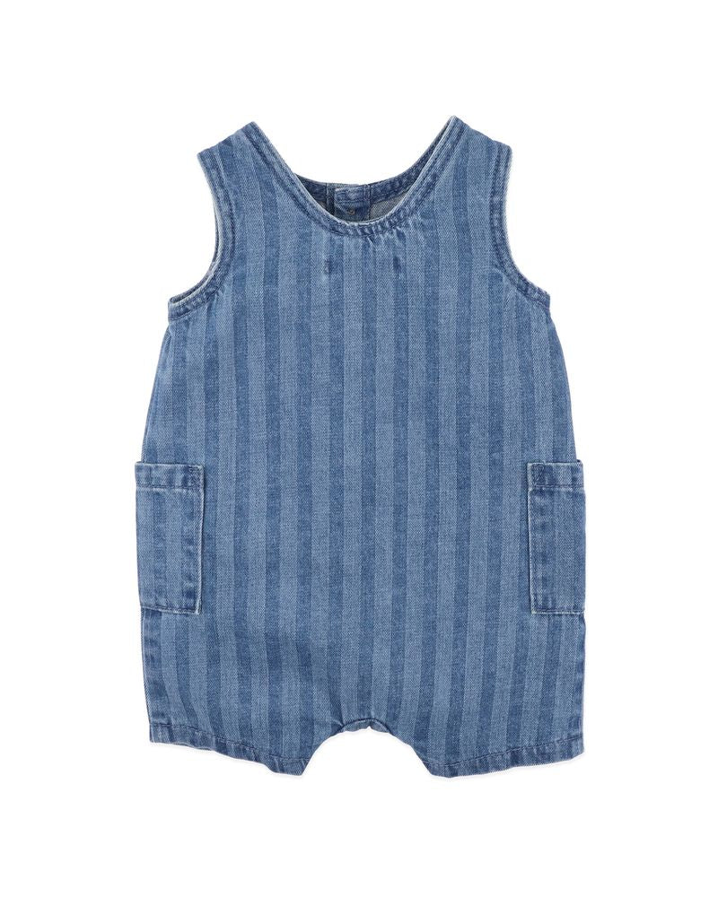 Sway Denim Stripe Romper - Indigo