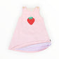 Strawberry Appliqued Cord Dress- Pink