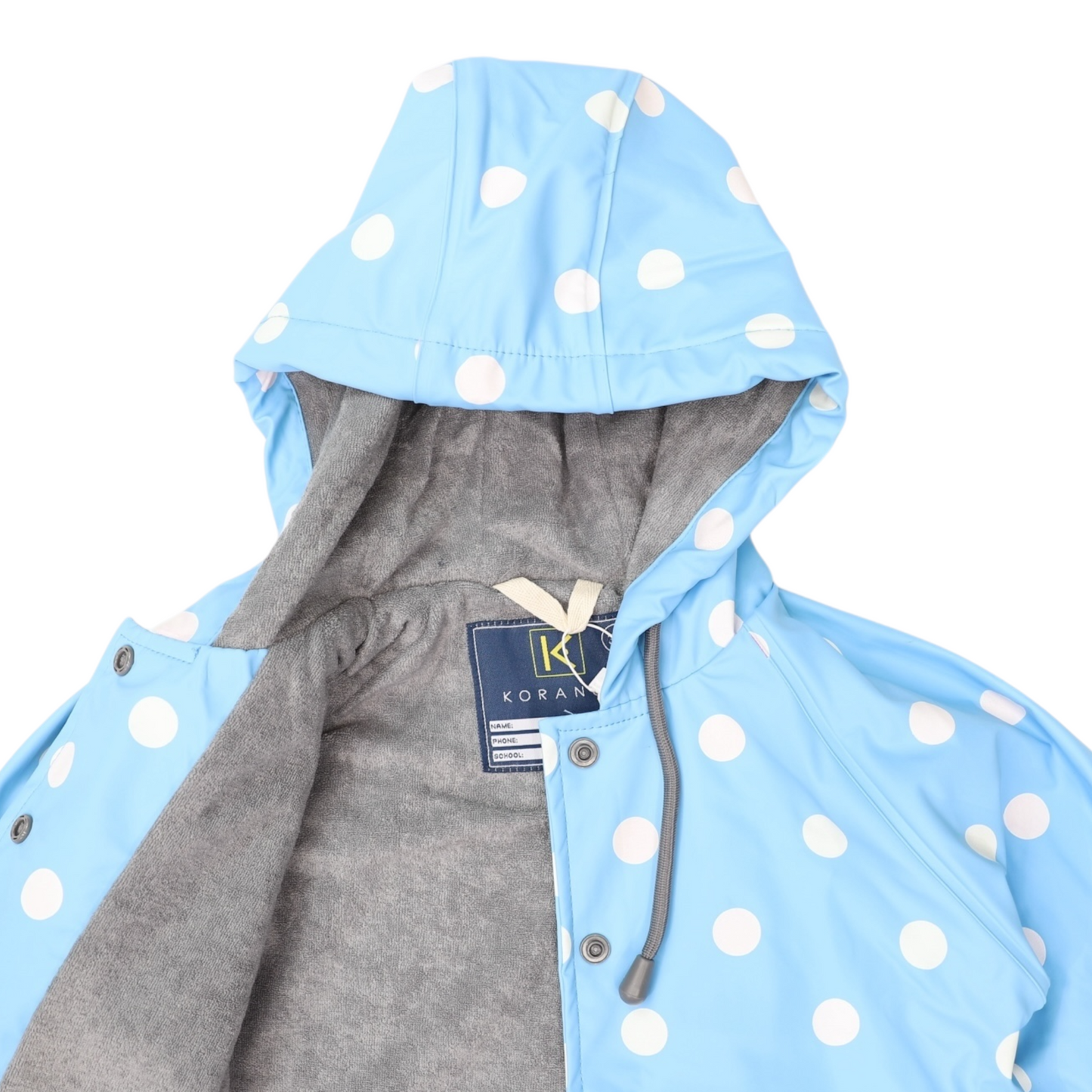 Polkadot Colour Change Raincoat - Blue