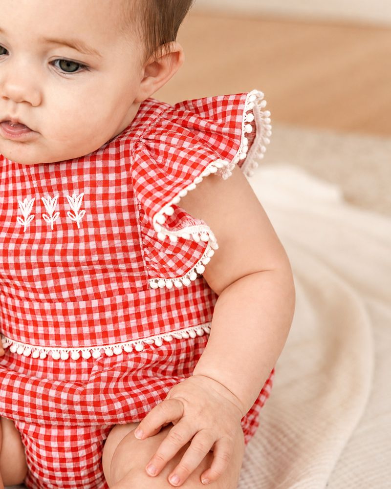 Sundae Bodysuit - Pink/Red Gingham