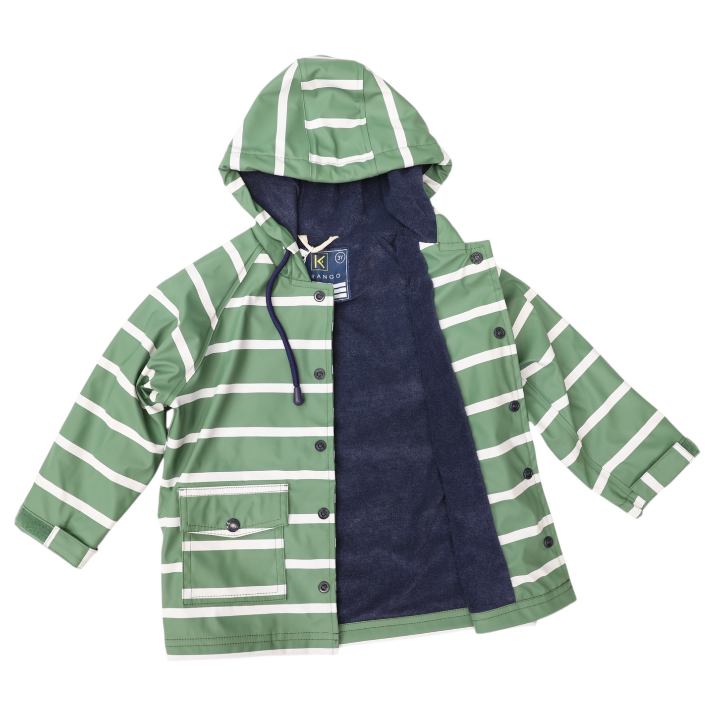 Striped Colour Change Raincoat - Green