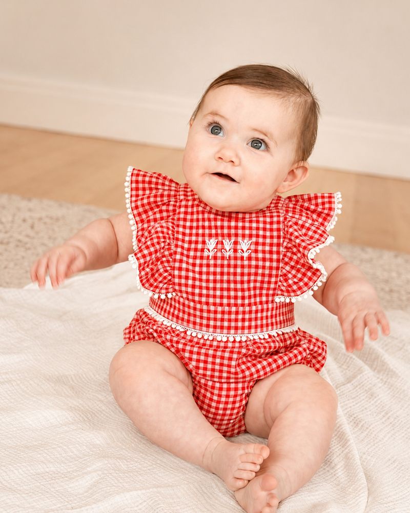 Sundae Bodysuit - Pink/Red Gingham