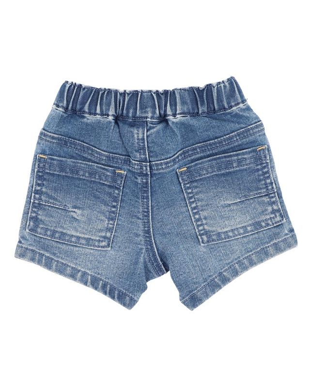 Boys Knit Denim Shorts - Mid Indigo