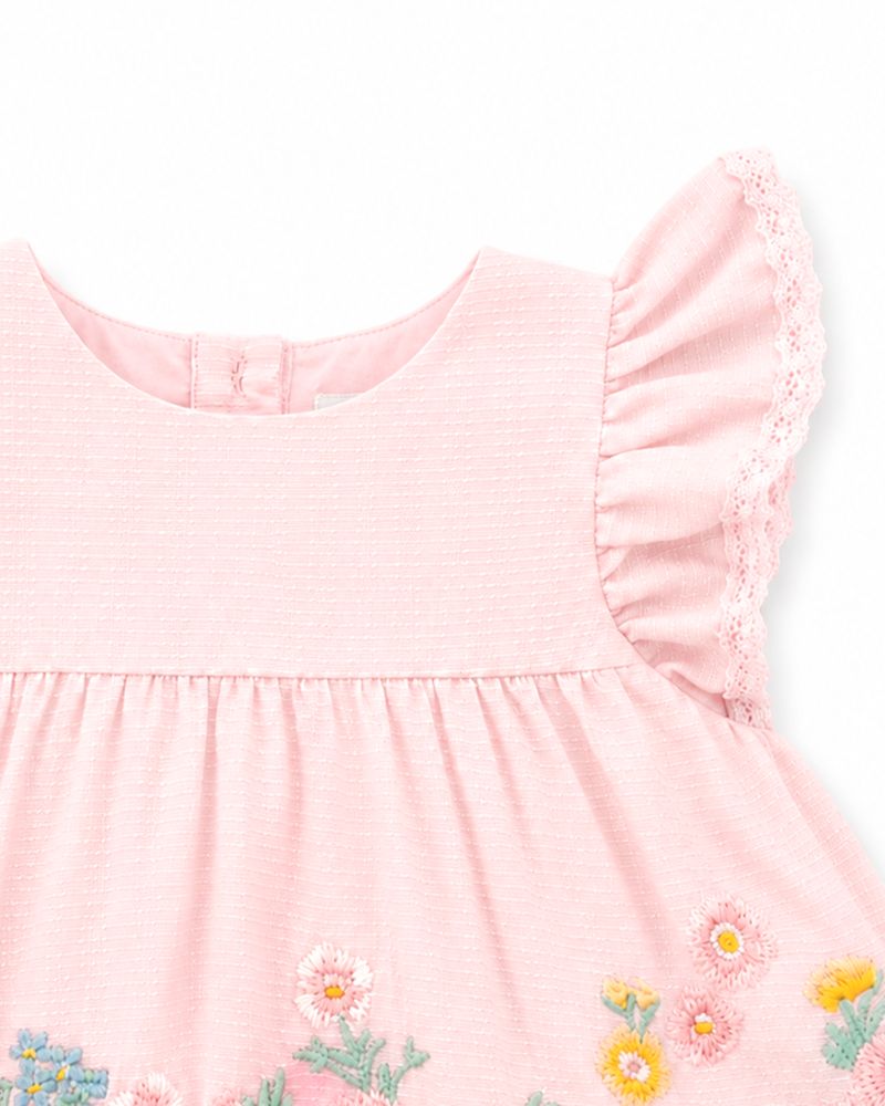 Pia Emb. Overlay Bodysuit - Petal Pink