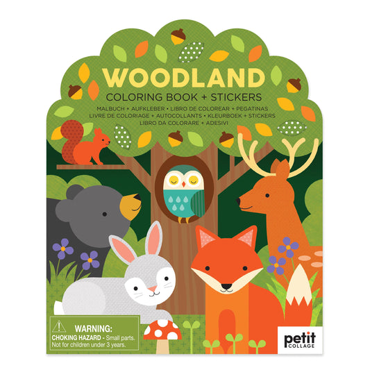 Colouring Book with Stickers - Woodland