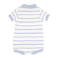 Brady Knitted Polo Romper - Blue Stripe